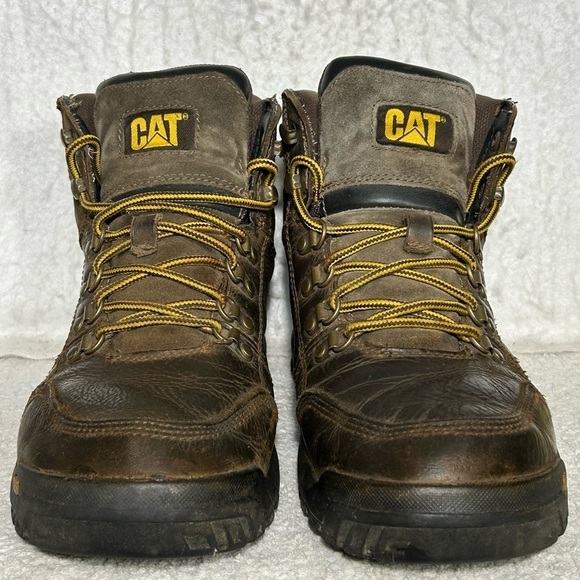 Caterpillar Mens Outline Leather Soft Toe ASTM F2892-17 Work Boots SZ US 10.5 - Picture 3 of 12
